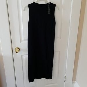 ELEVENTY.. Navy Sleeveless Ribbed knit Midi Dress